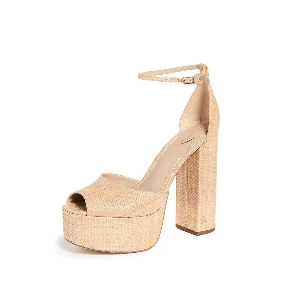 Sam Edelman Womens 8 M Beechwood Basketweave Kori Platform High Heels NIB TD0
